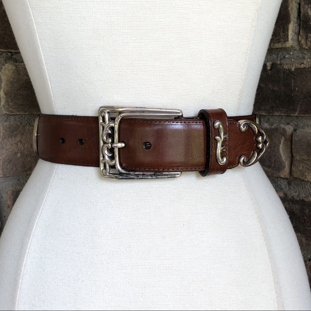 Vintage Brighton Western Belt S Brown Leather